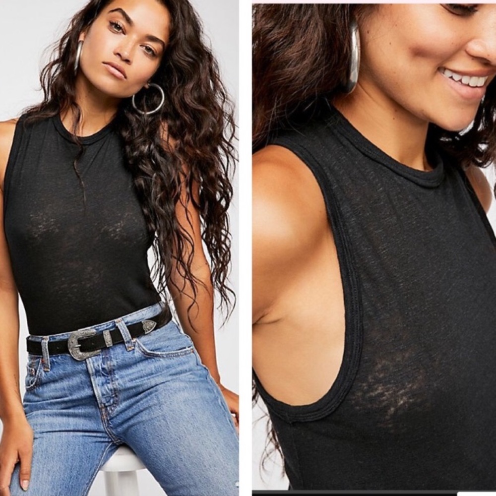 NWT Free People All the Time Bodysuit, S, Black